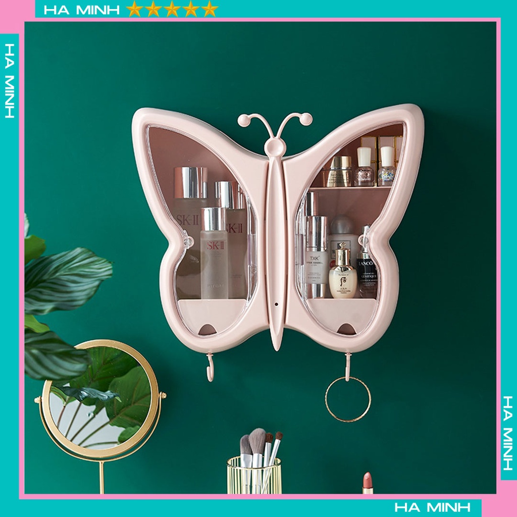 Kệ Mỹ Phẩm 2 Tầng Treo Tường Hình Butterfly Siêu Sang Trọng