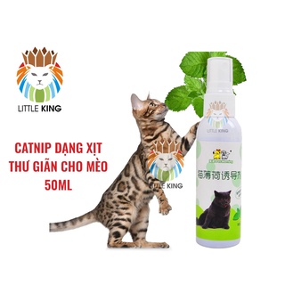 Catnip cho mèo dạng xịt giúp mèo thư giãn, catnip dạng nước 50ml Little King pet shop
