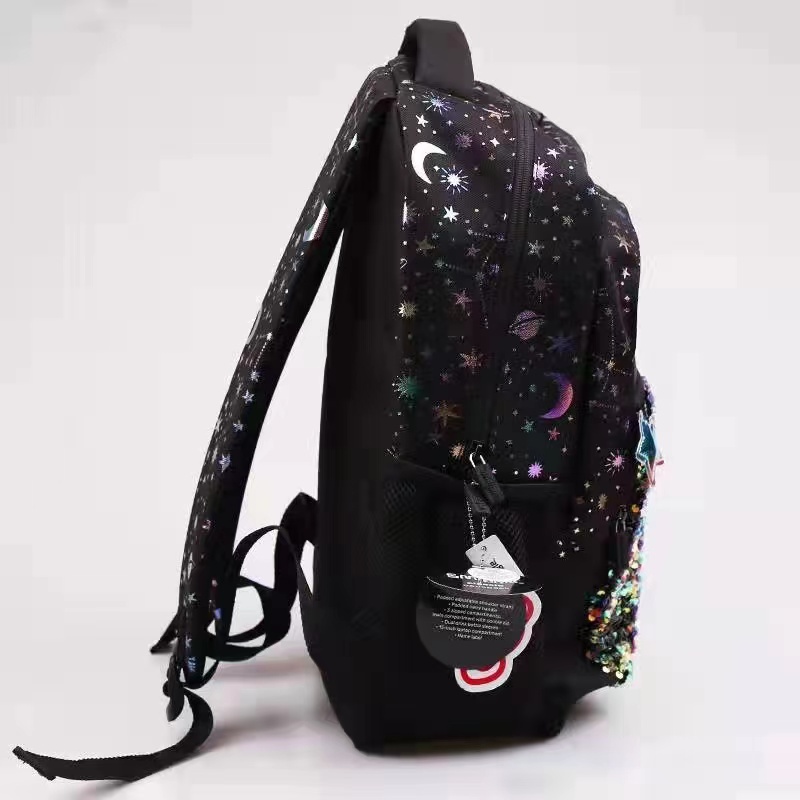 Smiggle SET Balo Họa Tiết Vũ Trụ Đính Kim Sa Lấp Lánh Dành Cho Bé | Văn Phòng Phẩm | Hộp Bút