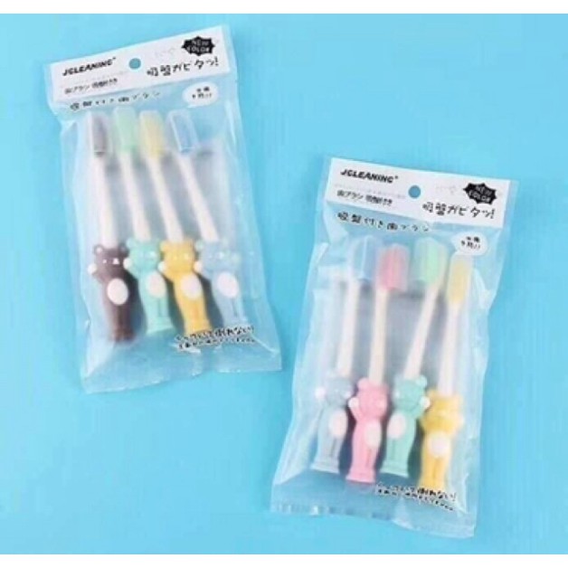 Bàn chải cho bé hình gấu thỏ ngộ nghĩnh( sét 4 chiếc)