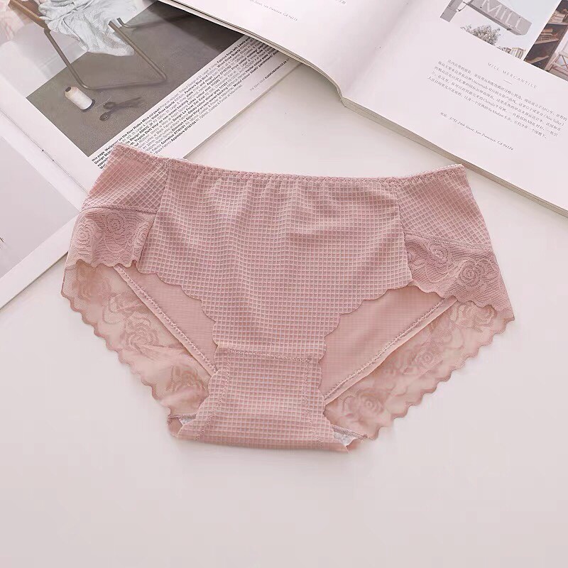 Quần Lót Nữ Thun Lạnh Trơn Su Phối Ren Sexy Mềm Mại PINK STORE QL2207