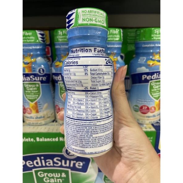 Sữa nước Pediasure Grow Gain Prebiotic Fiber chất xơ vani 237ml