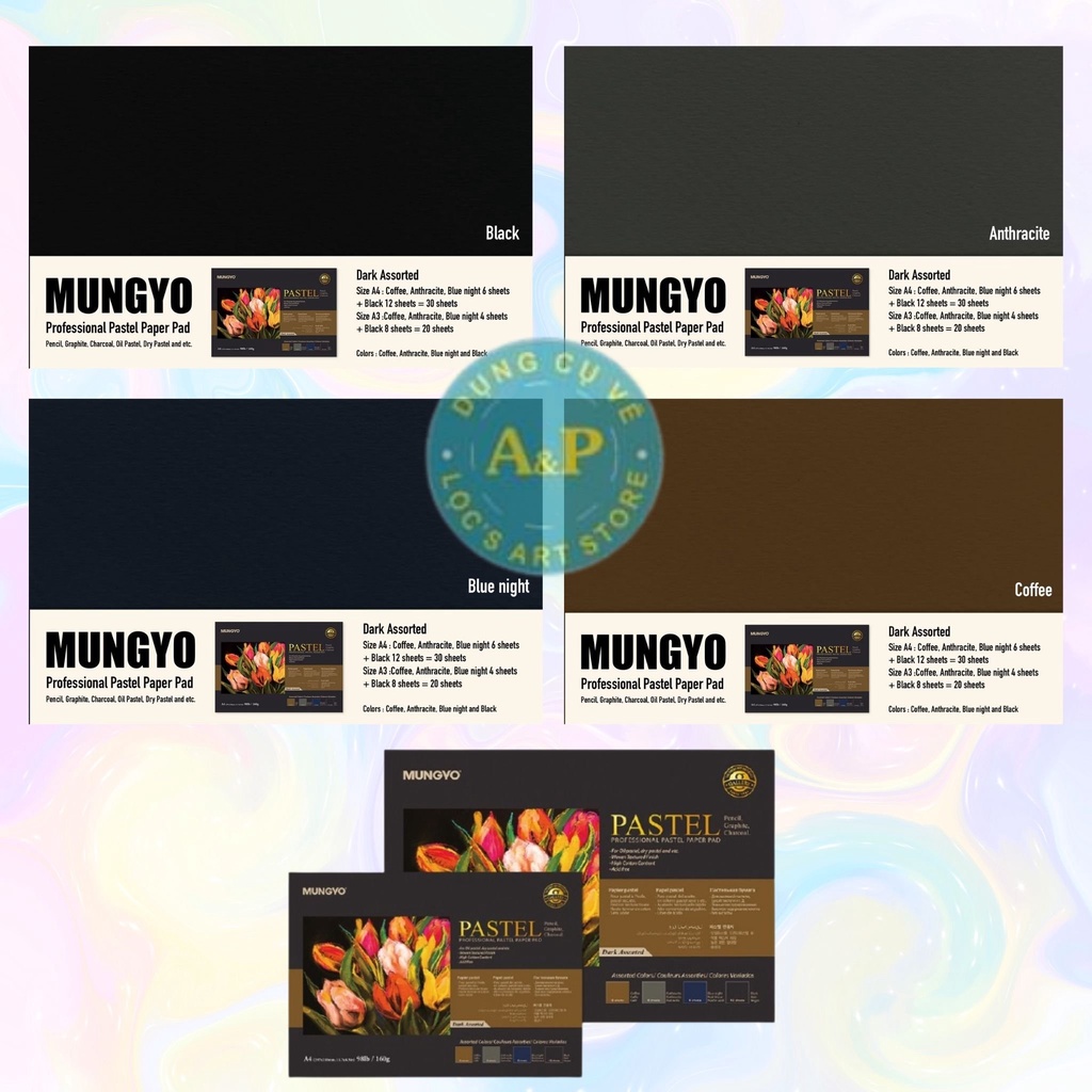 [Lộc'sArtStore] Pad giấy vẽ màu Pastel cao cấp MUNGYO Gallery Hàn Quốc 160gsm