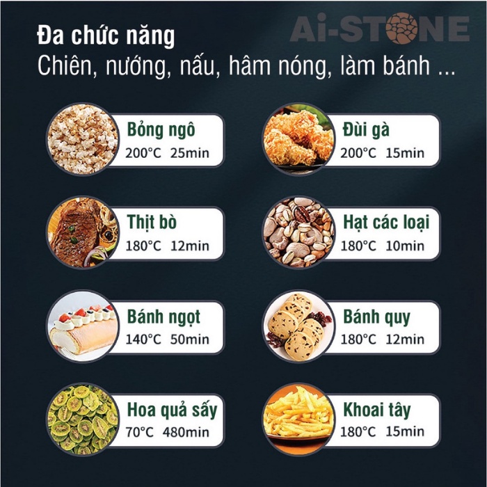 Nồi chiên không dầu Ai-STONE Ai-6800 Dung tích 12L - Bảo hành 12 tháng