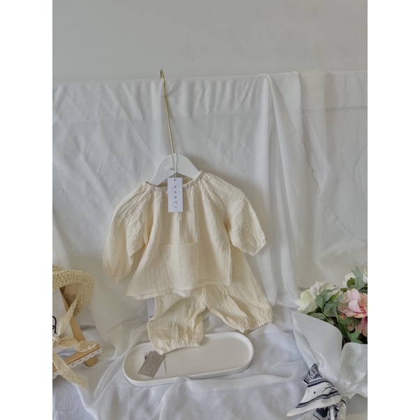 Set áo+ quần limi muslin em bé gái Nanci room