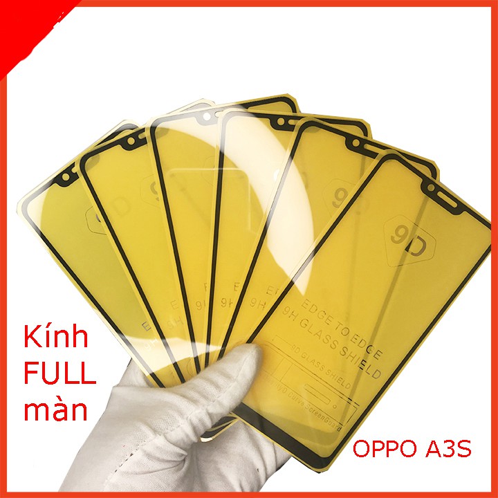 Cường lực FULL màn OPPO A7,F7,F9,F11,F11 PRO,A3S,A5S,A1K, Tặng kèm giấy lau kính khô và ướt  aloshop22