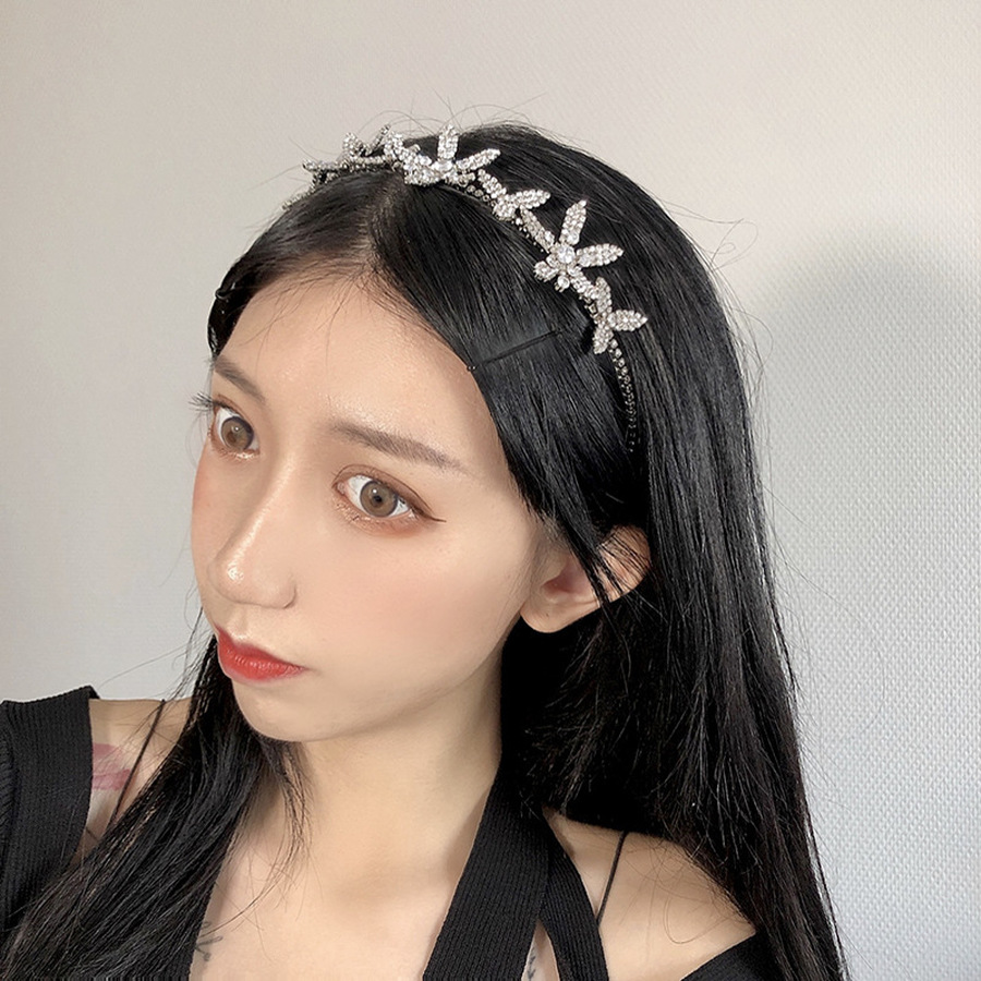 Băng Đô Kim Loại Đính Đá Phong Cách Hàn Quốc Cho Nữ