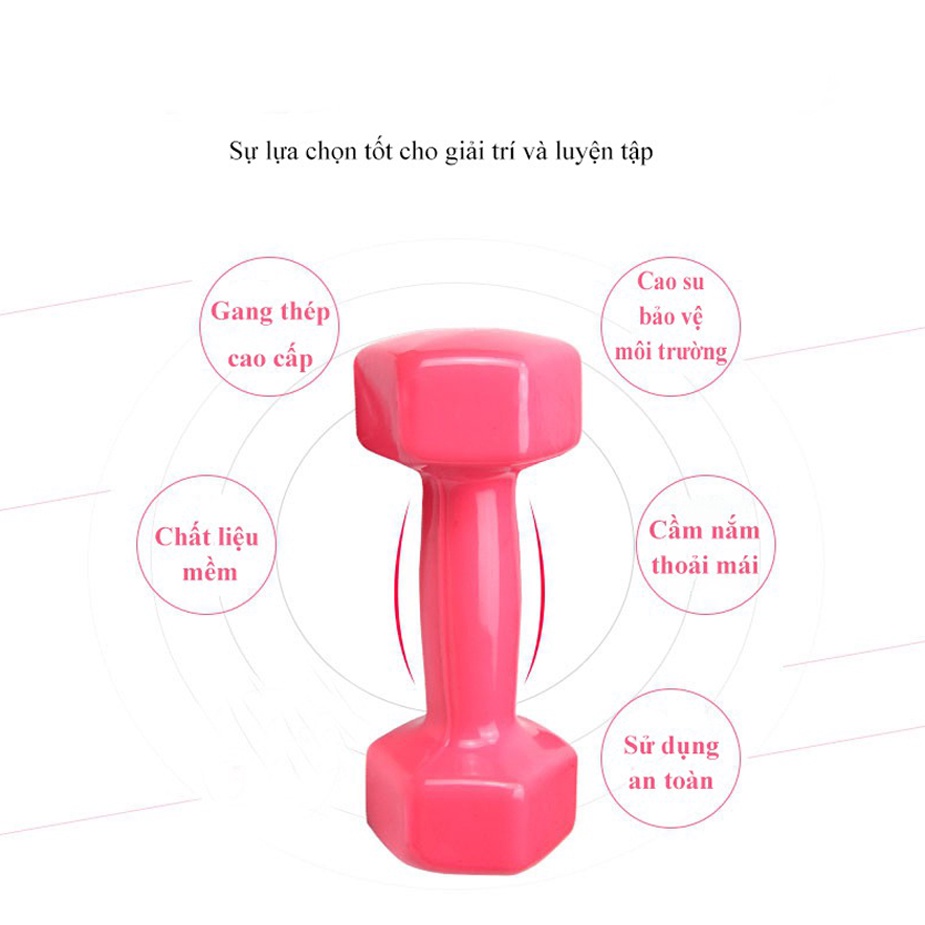 Tạ Tay, Tạ Đơn Tập Yoga, Gym Bọc Cao Su Chống Trơn Trượt Dành Cho Cả Nam Và Nữ Tập Luyện Tại Nhà Chính Hãng Eros Store