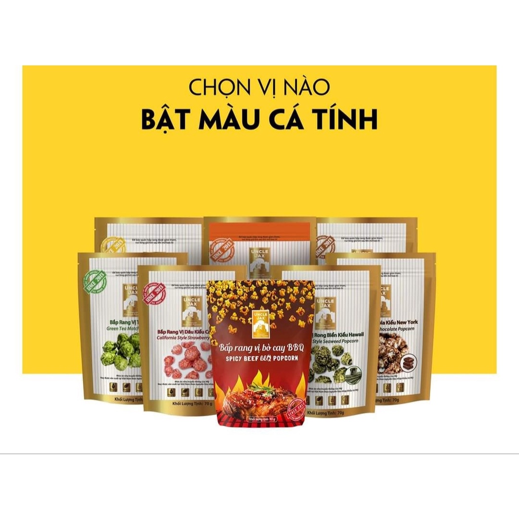 Bắp Rang Bơ Caramel Uncle Jax Size 80gr - Bắp Mỹ Hình Nấm
