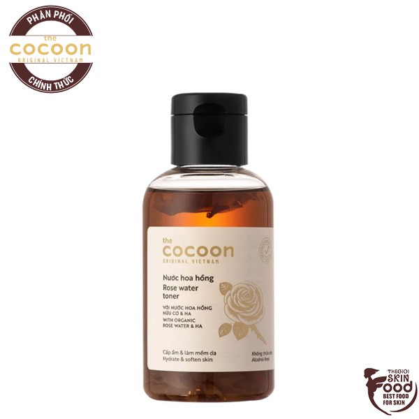 Nước Hoa Hồng Cấp Ẩm Làm Mềm Da Từ Nước Hoa Hồng Hữu Cơ The Cocoon Rose Water Toner 140ml