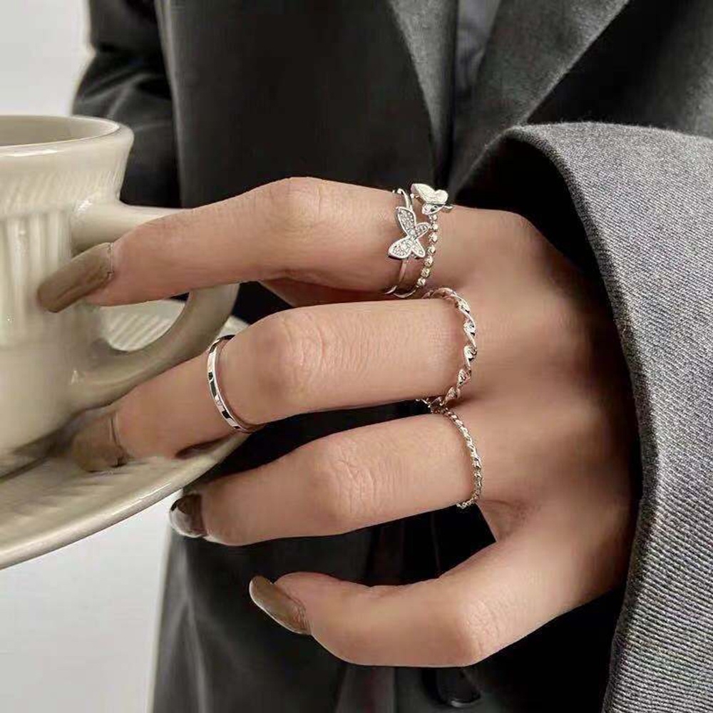 Nhẫn Dạng Mở Điều Chỉnh Được Phong Cách Hip Hop Đơn Giản Thời Trang Cho Nữ