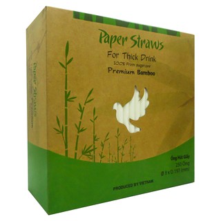 Phi 8 - Hộp 250 ống hút giấy làm từ sợi mía