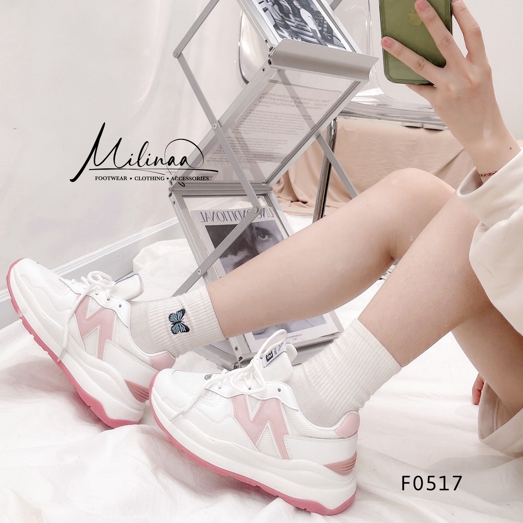 GIÀY THỂ THAO NỮ ĐẾ ĐÔN 3P CỘT DÂY CHỮ N 6601 F0517