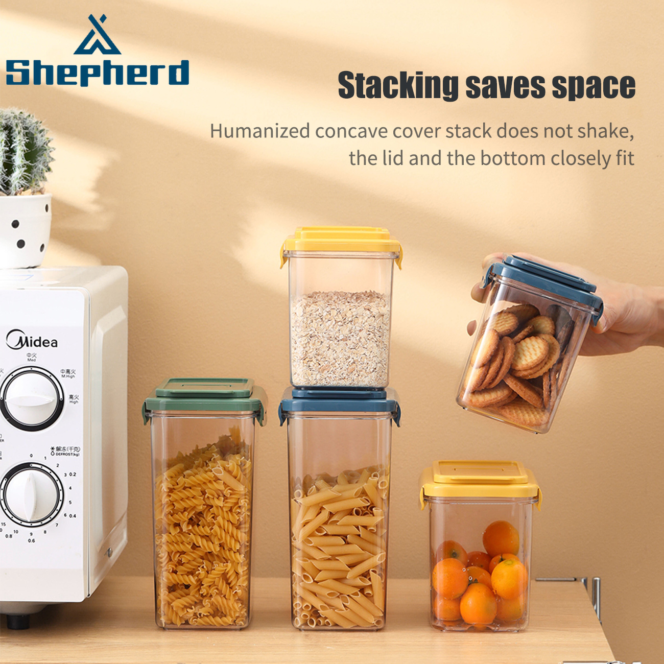 Hộp đựng ngũ cốc Shepherd trong suốt có nắp đậy kép | BigBuy360 - bigbuy360.vn