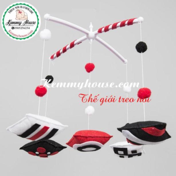 (Cực rẻ) Mẫu treo nôi đỏ đen kích thích thị giác cho bé