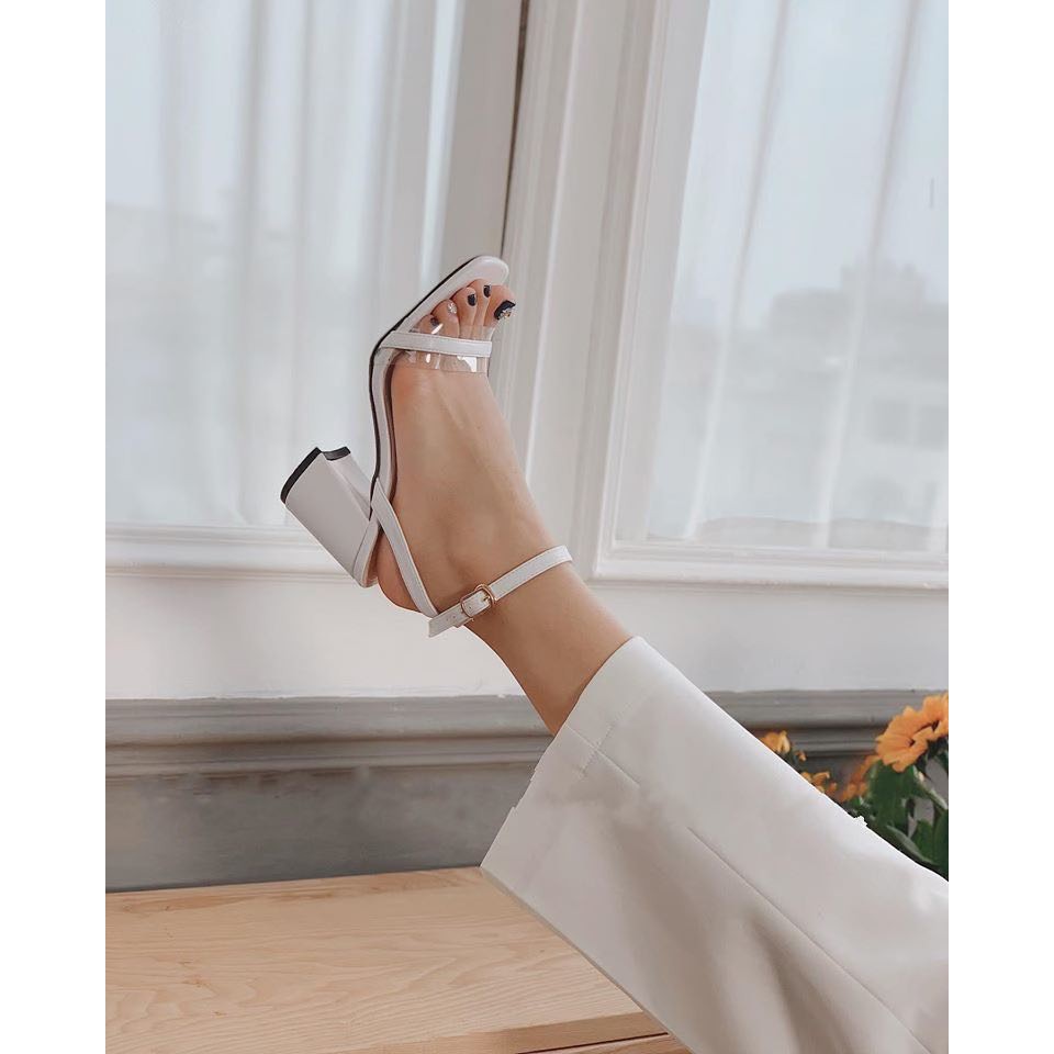 Sandal cao gót nữ quai phối mica siêu rẻ 6p mới nhất - s68