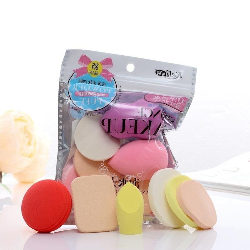 COMBO 6 MIẾNG BÔNG MÚT TRANG ĐIỂM KELI SPONGE MAKEUP TÁN KEM, PHẤN PHỦ CHẤT LIỆU TỰ NHIÊN MỀM MỊN, ĐÀN HỒI TỐT