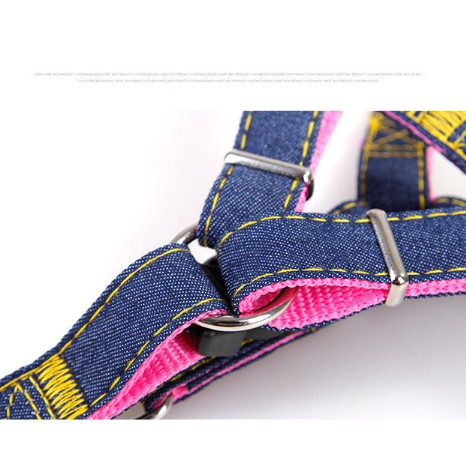 Dây Dắt Kèm Đai Ngực Siêu Bền Denim