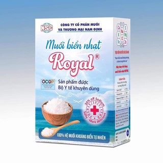 Muối biển nhạt Royal hộp 250gr bổ sung khoáng 250gr date 08/2023