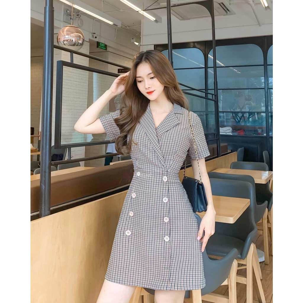 Rập giấy mẫu đầm cổ vest nữ xinh A241