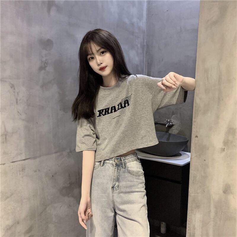 áo thun nữ croptop form rộng 123