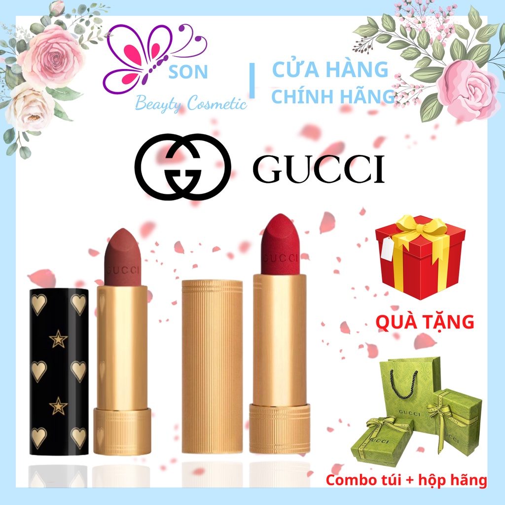 Son Gucci Rouge A Levres Matte Lipstick, Son Dưỡng có màu Gucci bản mới nhất 2021