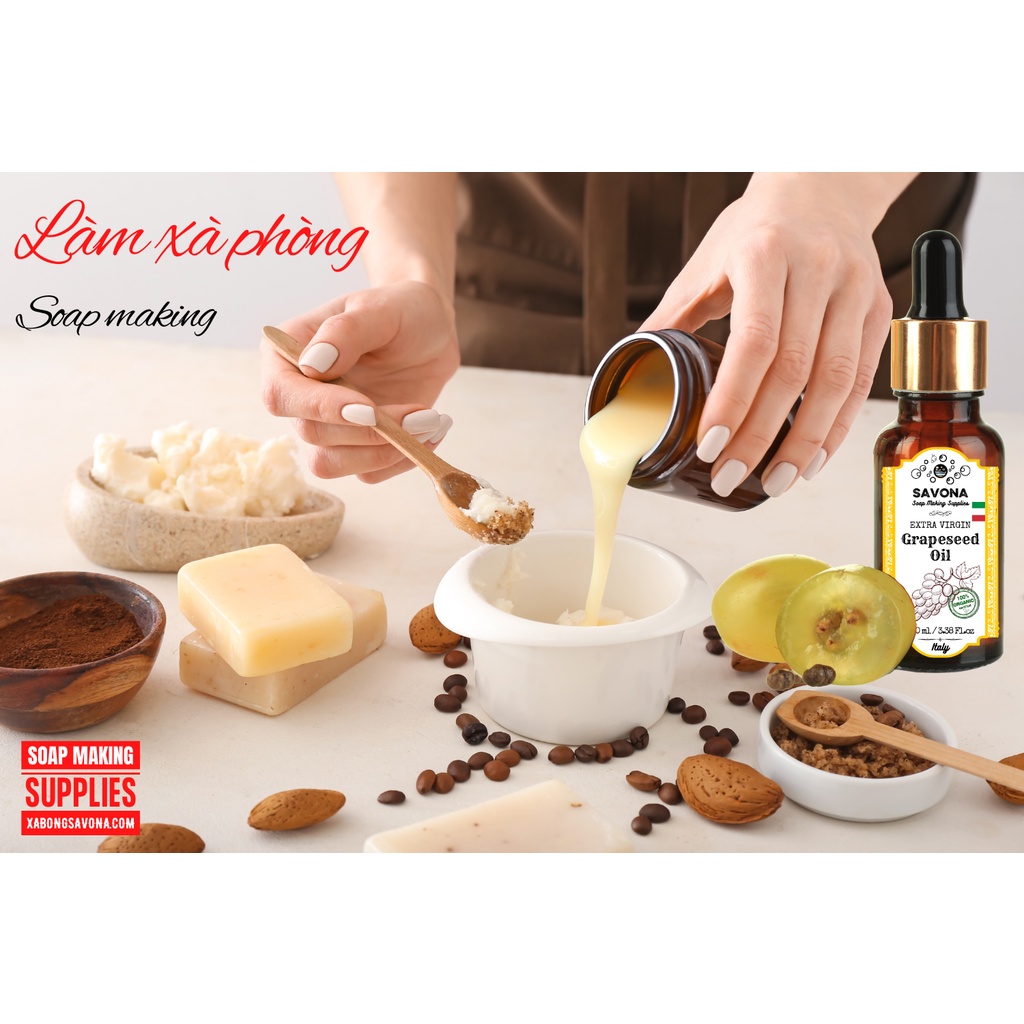 1L Dầu Hạt Nho Nguyên Chất 1 Lit - Extra Virgin Grape Seed Oil 1 Lit SavonA