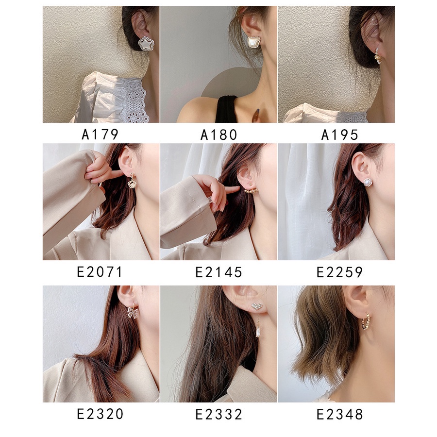Bông tai mạ bạc 925 đính ngọc trai nhân tạo phong cách retro Hàn Quốc cho nữ
