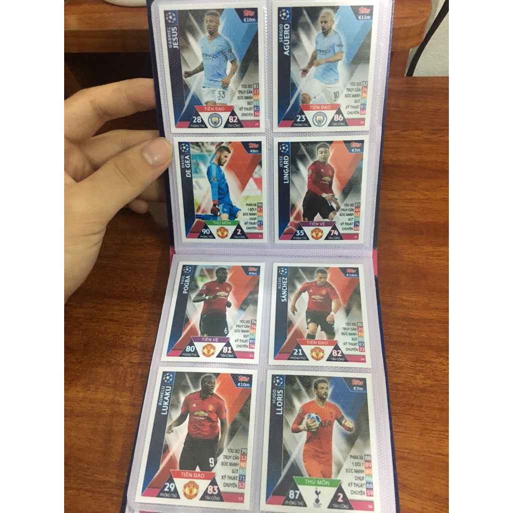 Bộ Sưu Tập 72 Thẻ Cầu In Album Match Attax 2018-19 Cúp Châu Âu