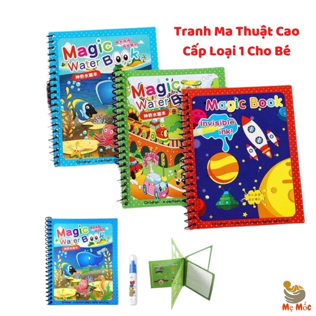 Đồ Chơi Tranh Tô Màu Nước Ma Thuật Tái Sử Dụng Cho Bé - Sách Tập Tô Không Dây Bẩn Kích Thích Sáng Tạo Molangshop