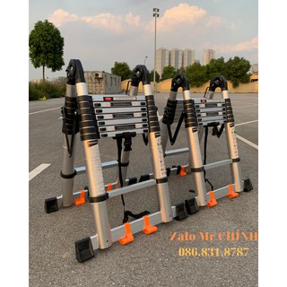 Thang nhôm rút chữ a 2m8 + 2m8 hakachi nhật bản hm18cp