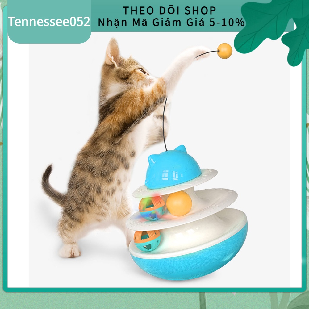 Hàng HOT Đồ Chơi Lật Đật cho mèo bàn xoay bóng 2 Tầng vui nhộn【Tennessee052】