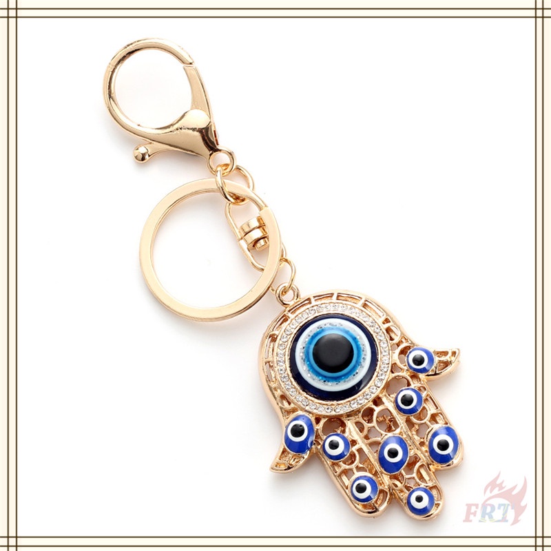 Móc chìa khóa hình bàn tay Hamsa Fatima với hình mắt quỷ độc đáo