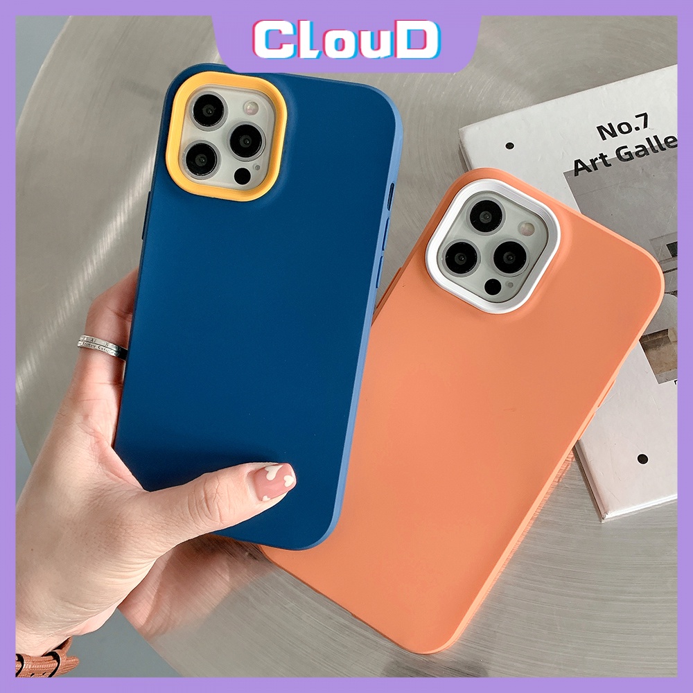 Ốp Điện Thoại Silicone Tpu Mềm Màu Trơn 3 Trong 1 Cho IPhone 6 7plus 8plus 3 11 12 Pro Max XR XS X 7 8 6 6S