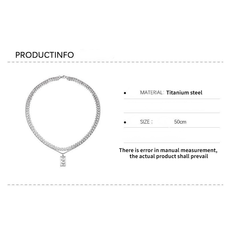 Vòng cổ Hai Lớp Thiết Kế Đơn Giản Cá Tính Cho Nam