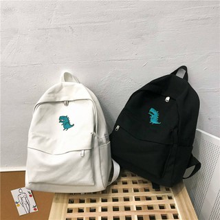 Ba lô vải canvas hình khủng long đáng yêu cho bé gái