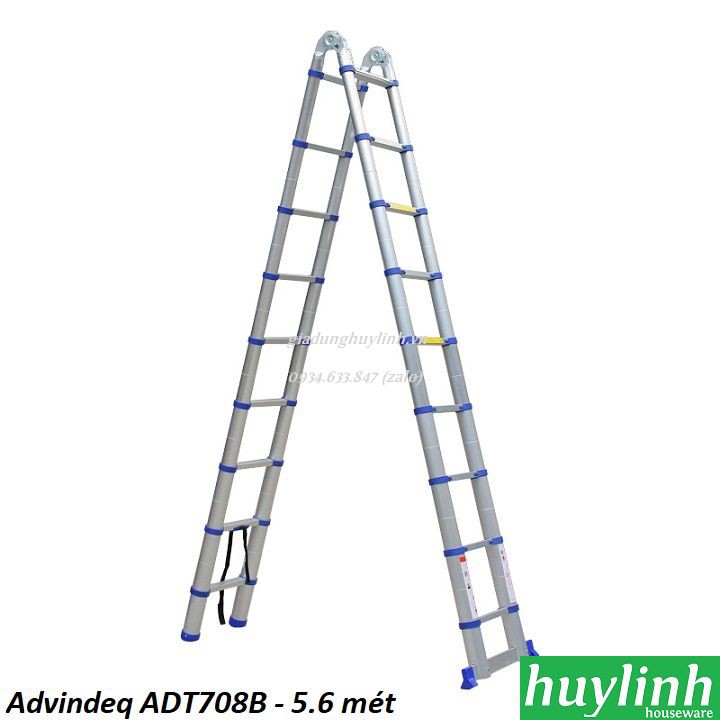 Thang nhôm rút đôi chữ A Advindeq ADT709B - 5.6 mét