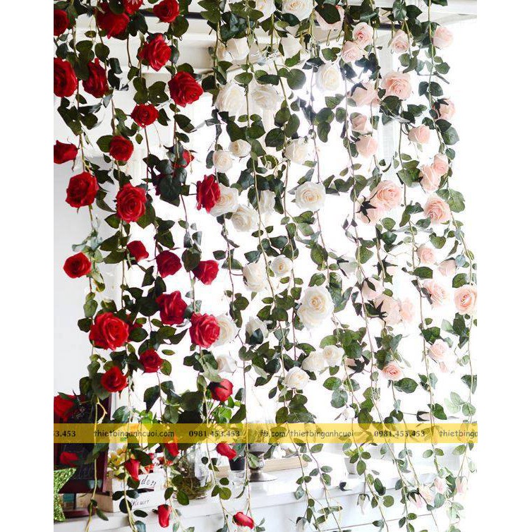 Giảm giá Dây leo hoa hồng Dây leo trang trí Cây giả - BeeCost