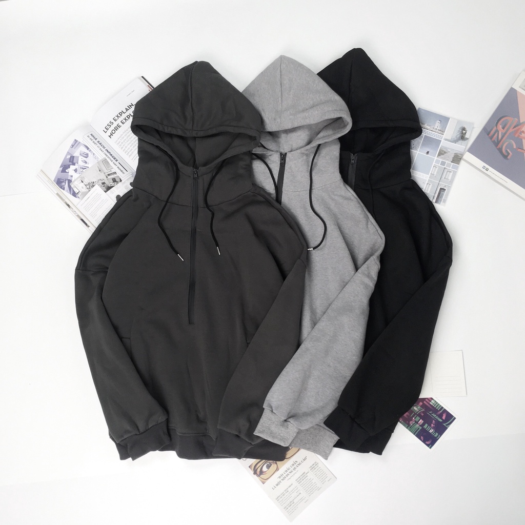 Áo Hoodie zipper 0620 áo hoodie trơn form rộng dáng unisex Hàn Quốc- City Cycle | BigBuy360 - bigbuy360.vn