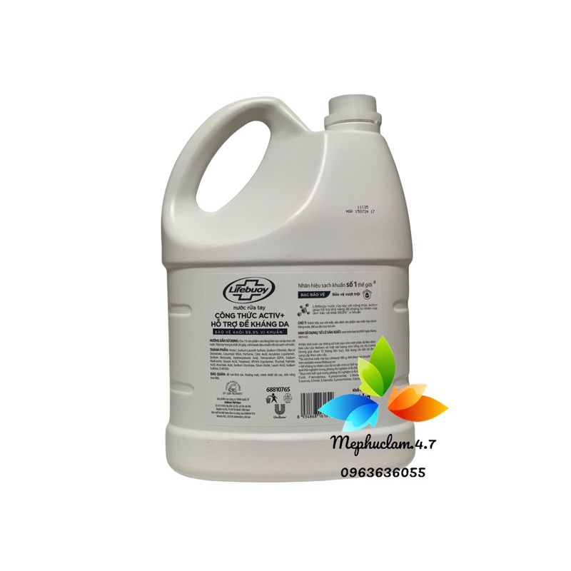 Nước rửa tay Lifebuoy 4kg can lớn  siêu tiết kiệm cho khách sạn, nhà hàng, toà nhà, văn phòng, quán cafe