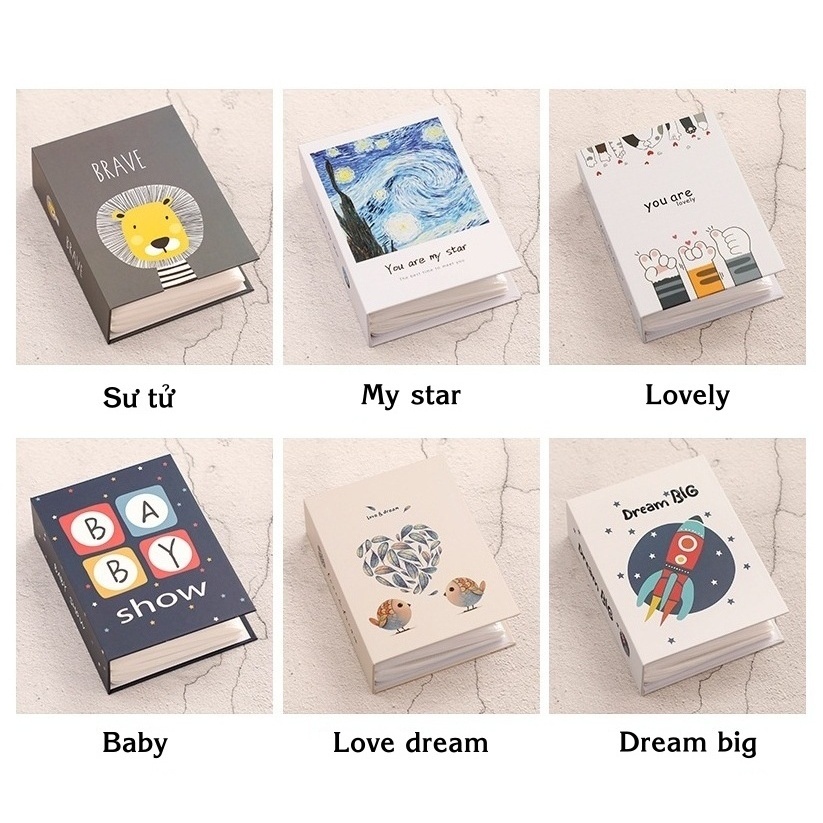 Album đựng ảnh 9x12 để 100 tấm ảnh gia đình ảnh cho con bìa giấy cứng kháng nước siêu cute tại kho album ảnh ANVY