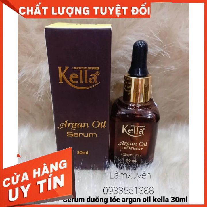 SERUM CAO CẤP ARGAN OIL KELLA 30ML dưỡng tóc mềm mượt nuôi dưỡng tóc khỏe -cải thiện hư tổn giữ nếp tóc uốn