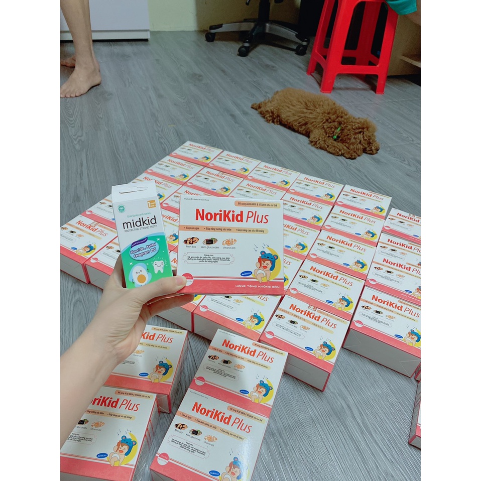Combo 2 Hộp Siro Norikid Plus Cải Thiện Biếng Ăn Cho Bé Tặng 1h Xịt Chống Sâu Răng Midkid