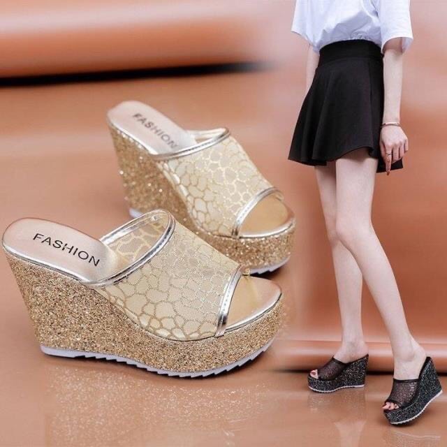 Dép xuồng phối ren cao cấp