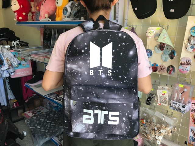 Balo Bts galaxy vải canvas xịn nhiều ngăn