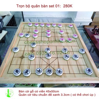 [SIÊU SALE] Bộ cờ tướng tiêu chuẩn bàn gỗ cờ chuẩn cả bàn và cờ như hình