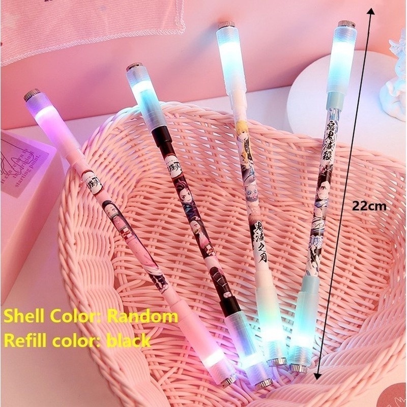 Bút Xoay Có Đèn LED Dạ Quang Ngòi 0.5mm Thoải Mái Chống Trượt Dùng Làm Quà Tặng Thời Trang Cho Học Sinh