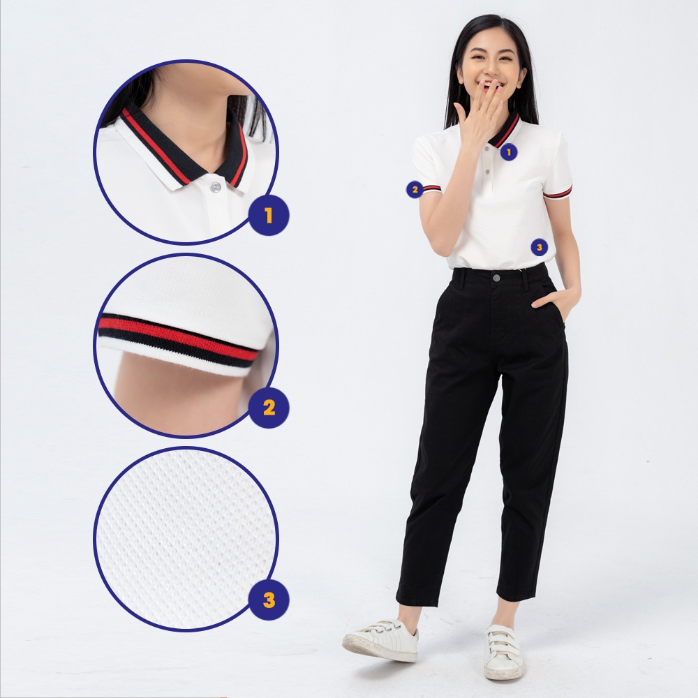 Áo polo nữ mắt chim YODY áo phông cao cấp , vải thoáng mát, thun hút ẩm tốt yody fashion APN3706 | BigBuy360 - bigbuy360.vn