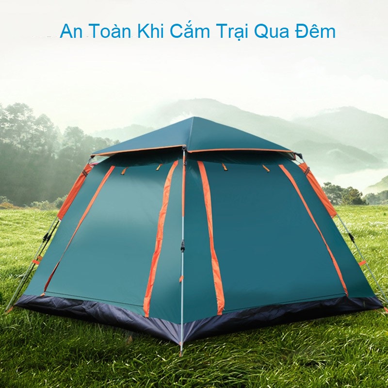 Lều cắm trại chống thấm, Lều cắm trại tự bung 2 cửa có lớp màn chống muỗi