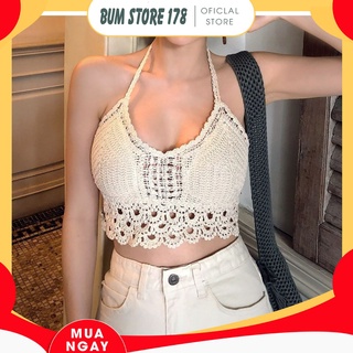 Áo len hai dây đi biển xinh xắn